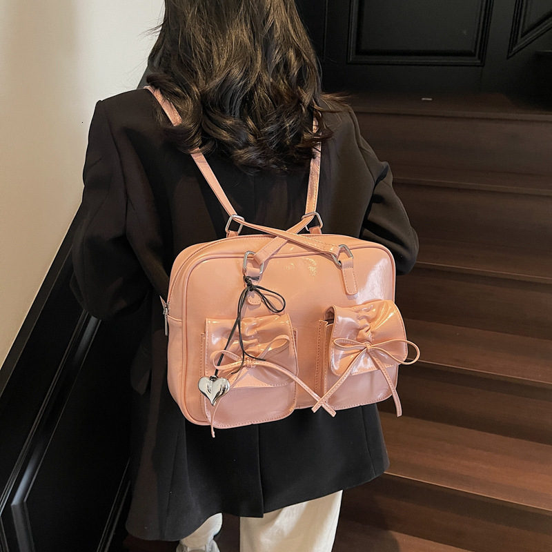 designer 2025 Spring Summer New INS Simple Oil Leather Backpack for Women Versatile High-end Fashion Handbag Bac