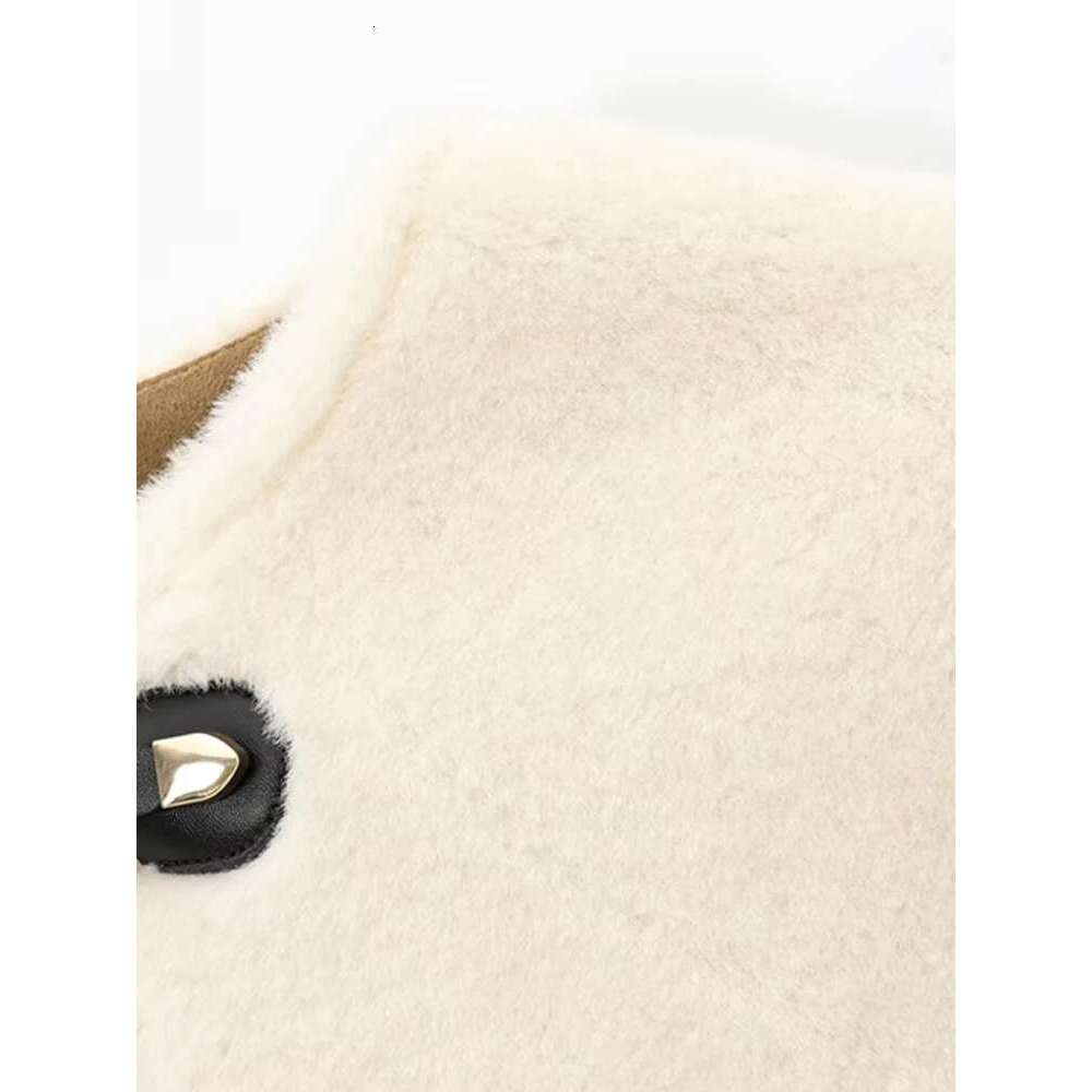 TRZA-Thick Warm Faux Fur Jacket for Women luanyun Long Sleeve Coat, Front Toggle, Female Outerwear, Chic Tops, Fashion
