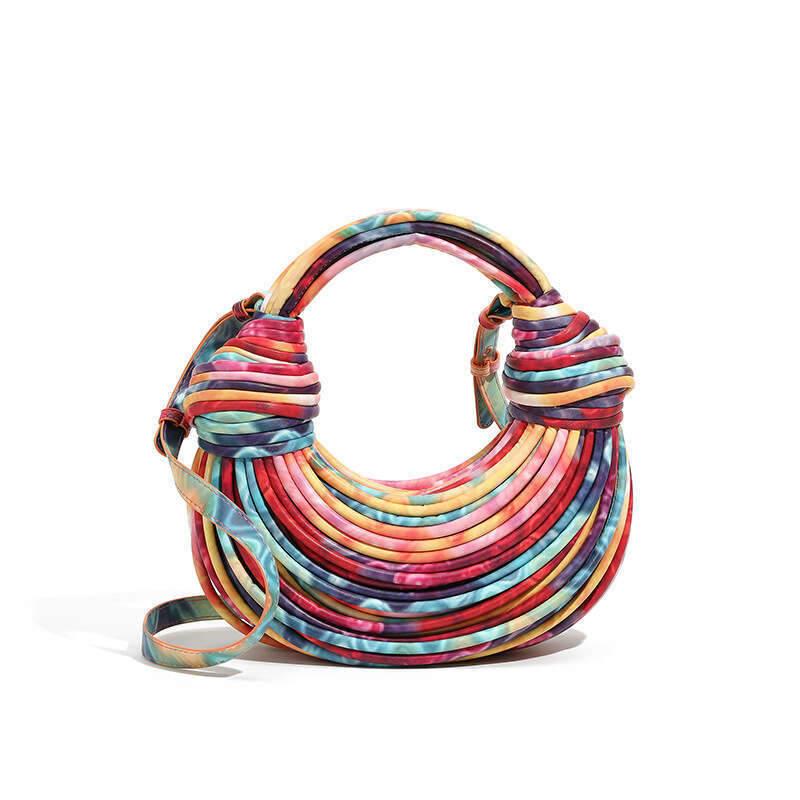 New High-Quality Handwoven Women's with Unique Creative Knotting, Ramen Dumpling Cloud Portable Crossbody Bag Handbag