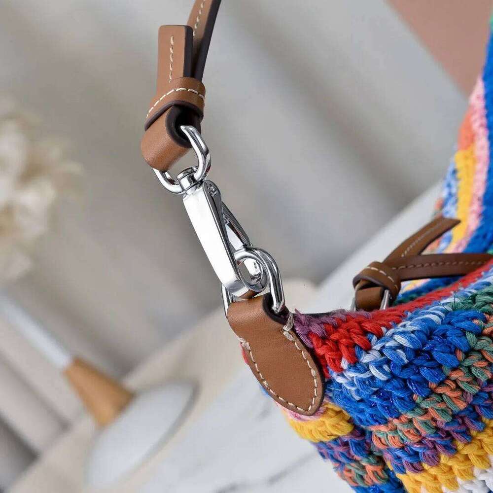 Women's Handbag Rainbow Woven Lunch Box Large Capacity Armpit Bag 2025 New High-Quality Fashionable Elegant Versatile