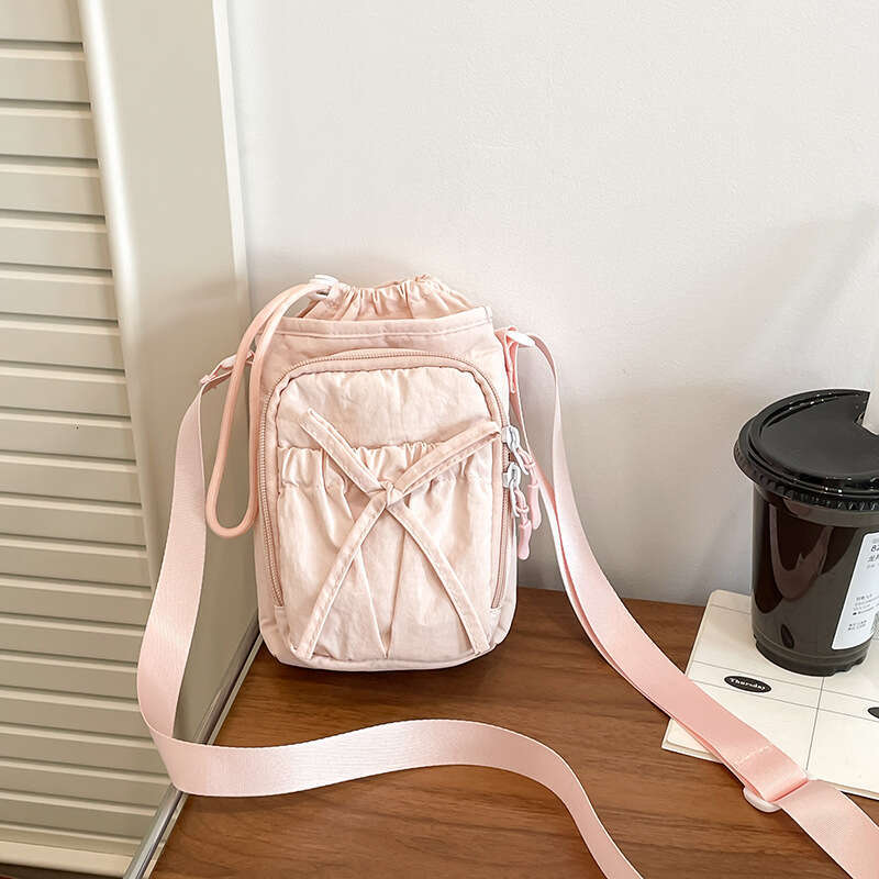 Korean Style Crossbody for Women 2025 New Simple Bowknot Small Square Casual Outdoor Phone Versatile Water Bottle Bag