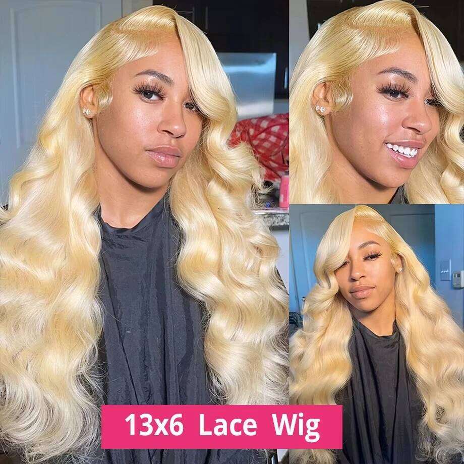 NAMM Body Wave 613 Hd Frontal Wig 13x6 Human Hair 250 Density 13x4 Transparent Lace Honey Blonde Glueless Wigs For Women