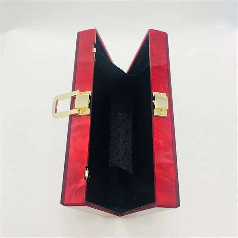 Brand Acrylic Evening Bag Pure Red Pearl Clutch Purse Designer Handbag Noble Wedding Bridal Chain Shoulder Crossbody Bags