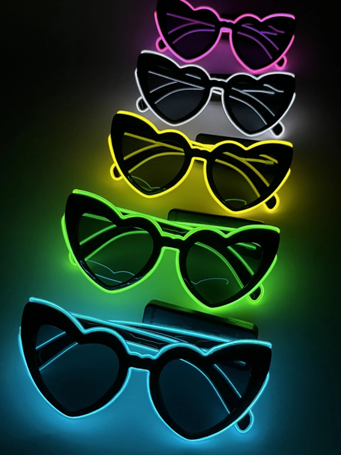 love for heart science and technology luminous glasses LED disco dancing luminous KTV bar electric syllable atmosp 250618