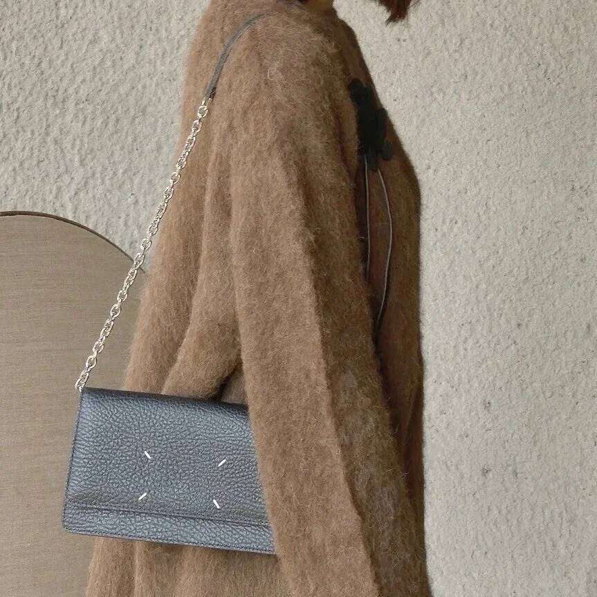 2024 Autumn Winter Envelope Bag Four-Corner Ing Top Layer Cow Leather Minimalist Versatile Chain Crossbody Phone Holder Ba