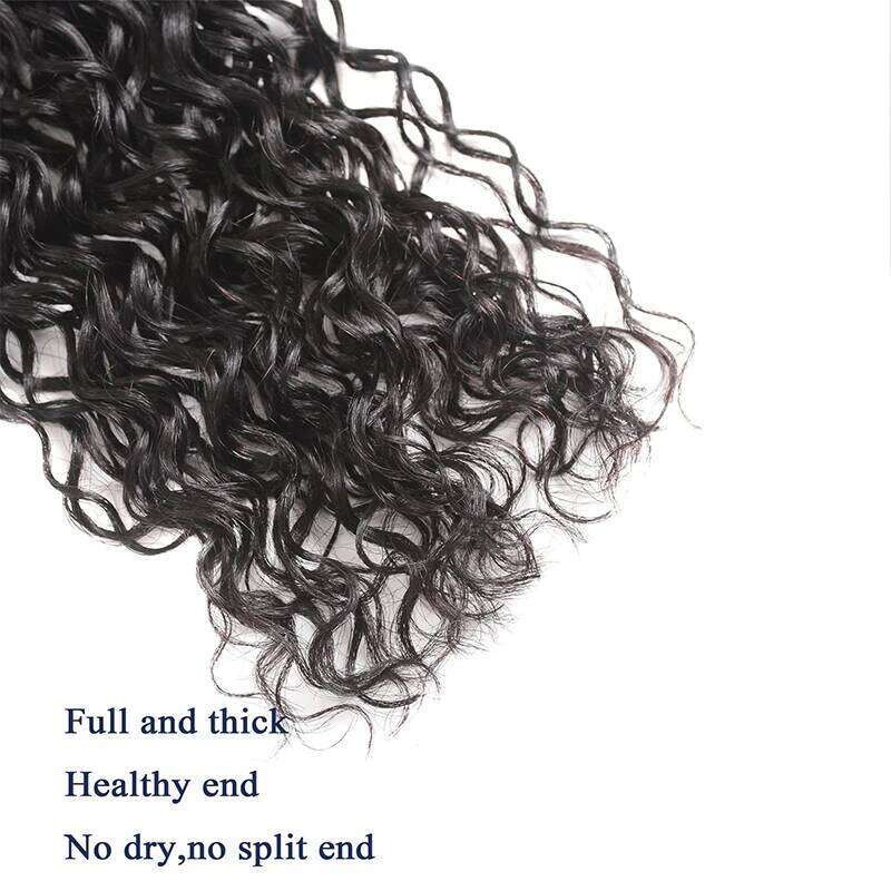 Water Wave 12A Brazilian Virgin Curly Human Bundles Natural Black Color Wet and Wavy Hair Extensions