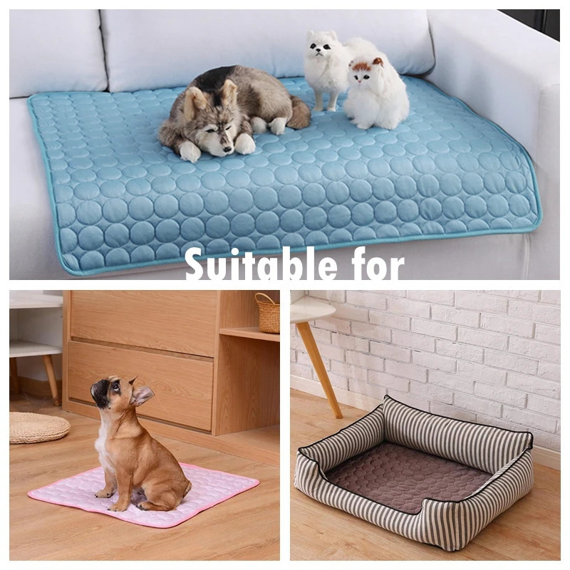 Dog Mat Cooling Summer Pad For Dogs Cat Blanket Sofa Breathable Pet Bed Washable Small Medium Large Car 250609