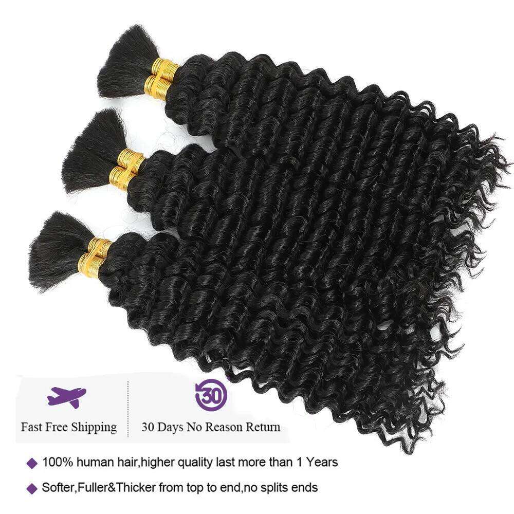 Raw 100% For Braiding Deep Curly Bulk Vieamese Human Hair Extensions No Weft Bundles