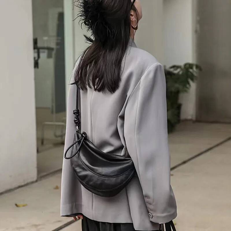 Jonlily Women Genuine Leather Shoulder Female Handbag Totes Small Saddle Casual Crossbody Bag Daybag Purse -Kg1496