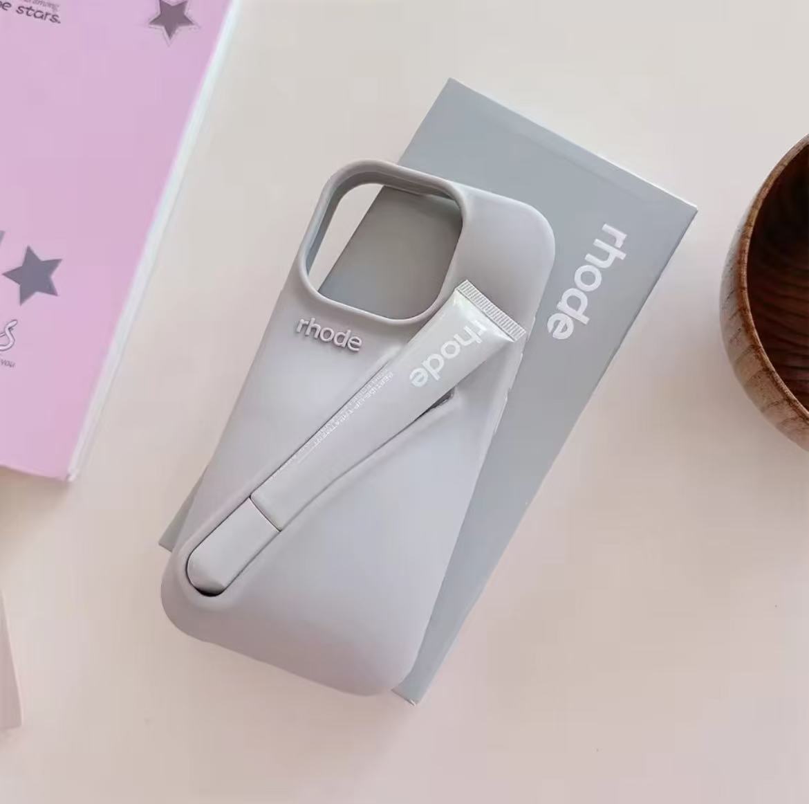 Autumn Limited Edition Rhode Lip Gloss Holder Soft Silicone Lipstick Phone Case For IPhone 16 15 14 13 12 11 Pro Max Plus Cover