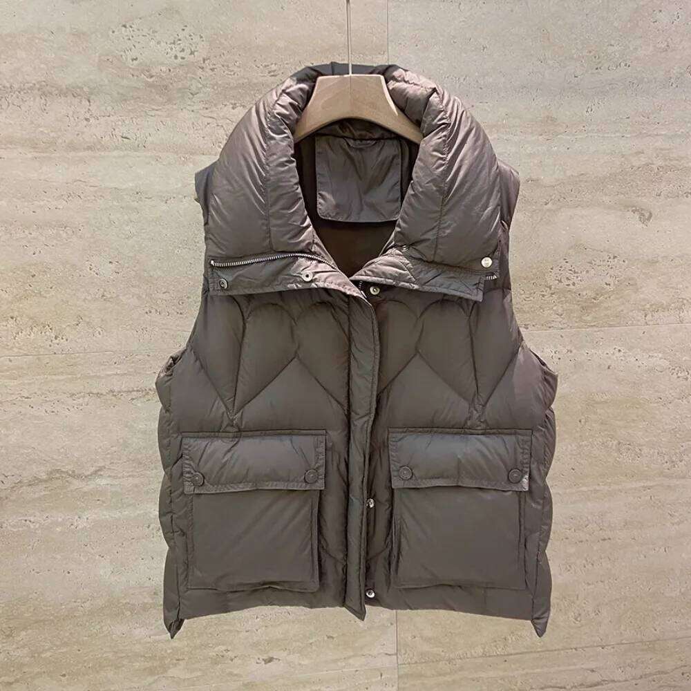 Down Vest Turn-down Collar Women Loose Outerwear Korean Style Student Coat Jacket Autumn Winter New Arrival Fashionable Tank Top