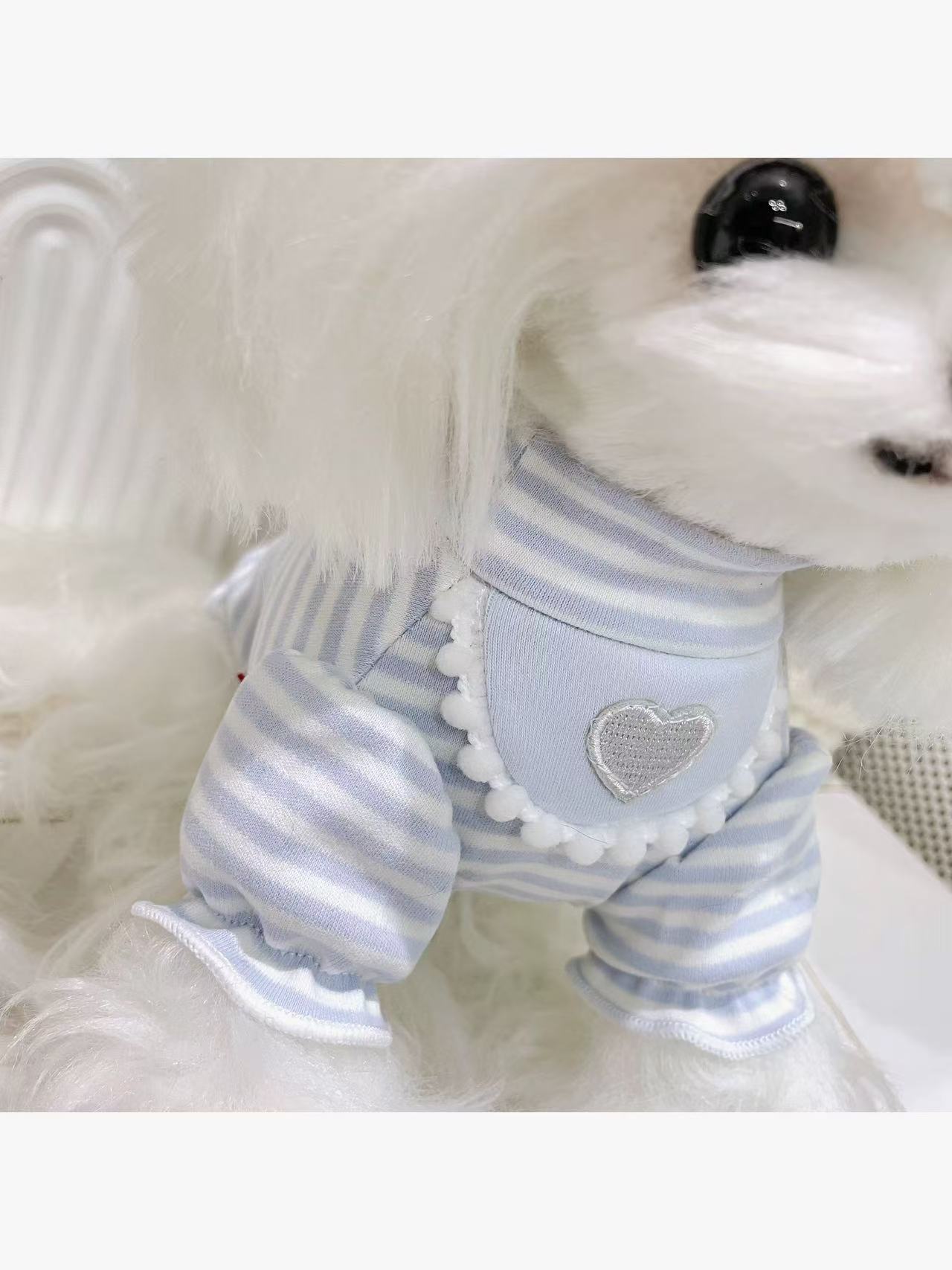 T00414 Pet clothes waffle fake two-piece floral overalls Yorkshire Maltese dog cat clothes