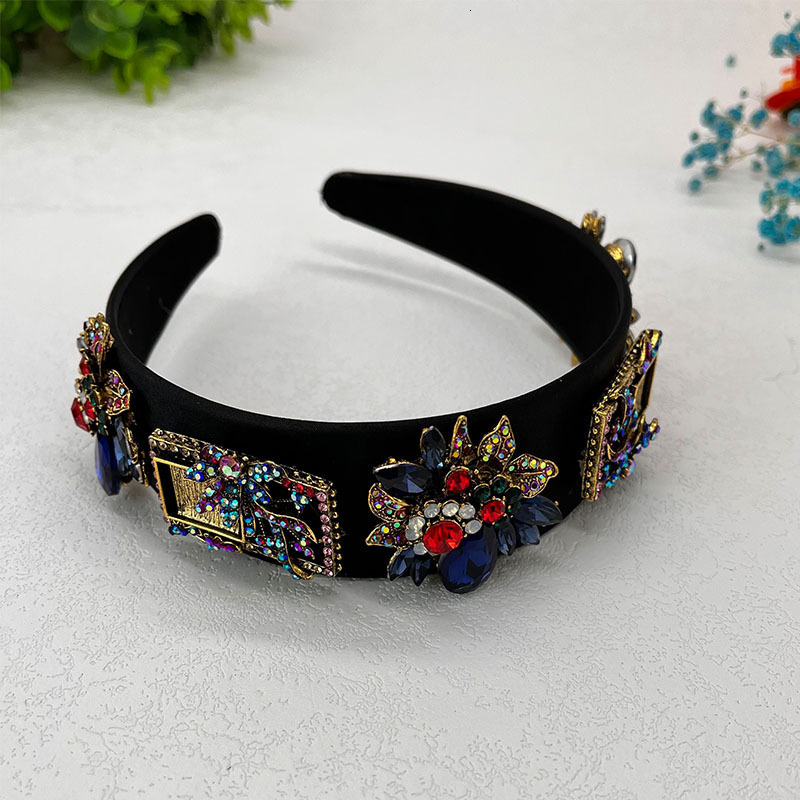 Creative Rhinestone Headband Elegant Style Sweet French Ethnic Style Hair Accessory Headband 230302