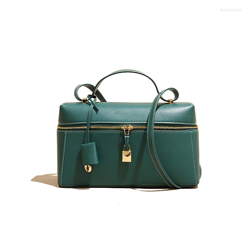 Totes MABULA High Quality Women Lunch Box Bags Vintage Cow Leather Casual Capacity Handbag Trend Single Shoulder Crossbody Bag