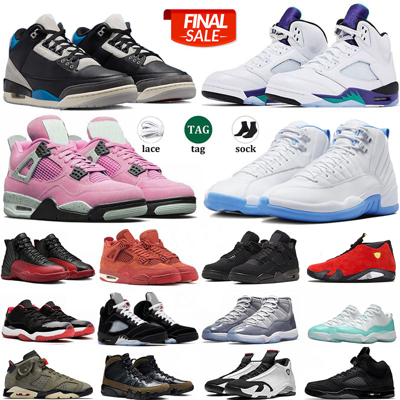Designer shoes men women 5s Basketball Shoes classic Black toe Reimagined 4s cool grey red green blue 3s lucky shorts Outdoor Trainers Sports Sneakers 36-47