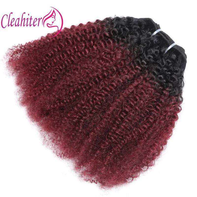 1B/99j 1B/4/27 Afro Kinky Curly Human Bundles 100g/PC 12-22 Inch Double Weft Extensions Brazilian Virgin Hair Full End