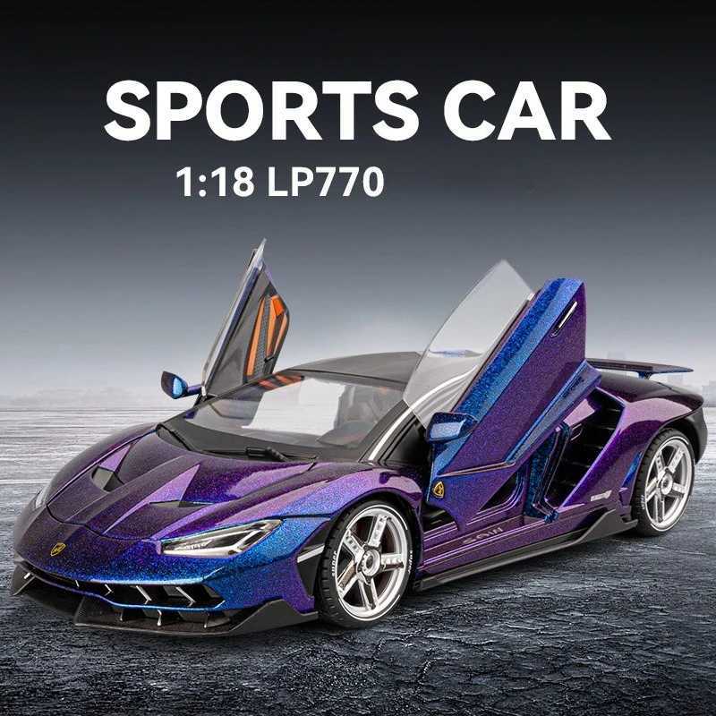 1 18 Lambor LP770-4 Supercar Alloy Model Diecasts Toy Vehicles Metal Toy Car Model Sound and Light Collection Kids Toy W250609
