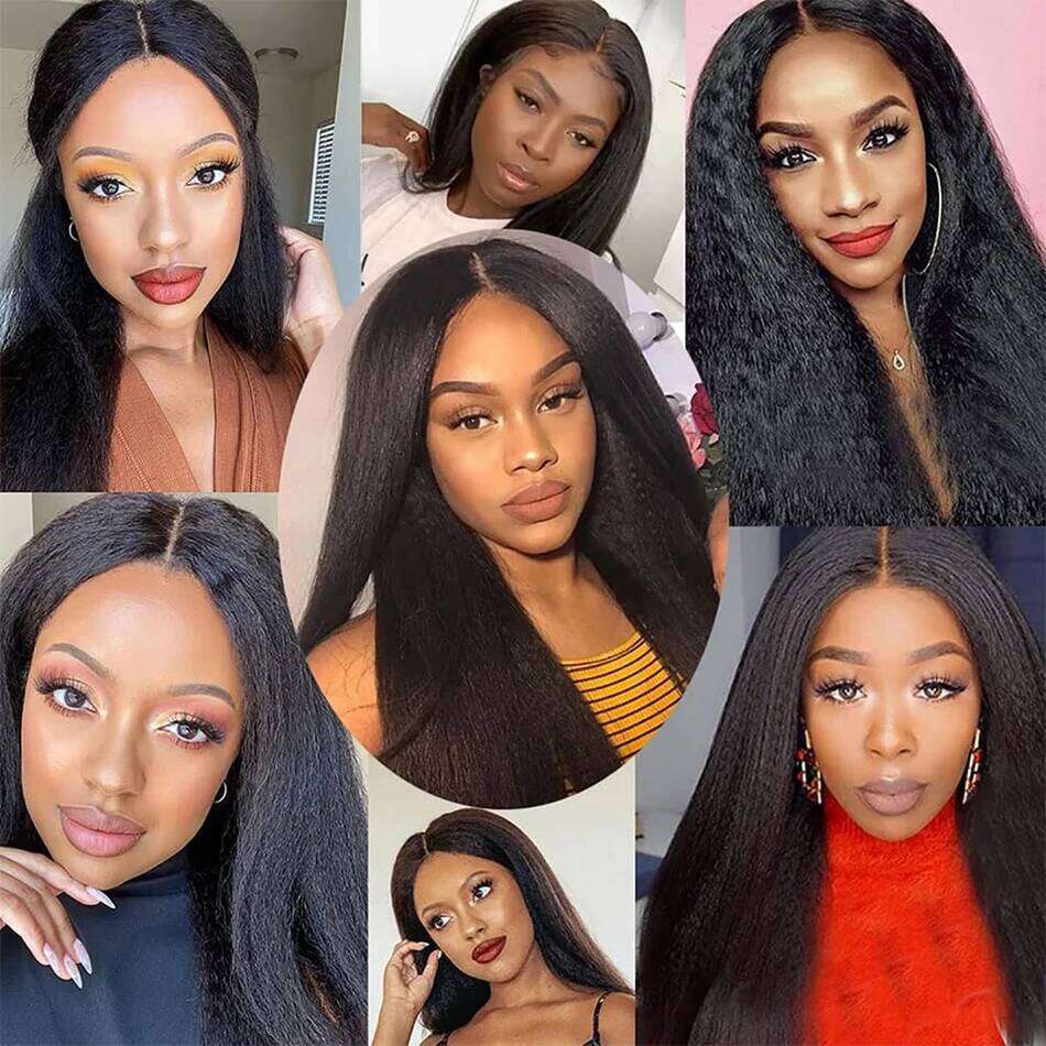 Kinky 13X4 Raw Indian Yaki Straight Human Hair 4*4 Lace Closure Bundles With Frontal