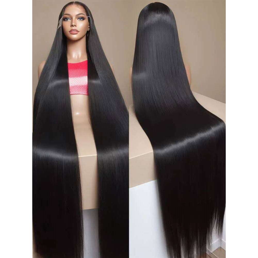 250 Density Bone Straight 13X7 Front Human Hair Transparent Natural Black Wigs 13X4 Lace Frontal Wig For Women