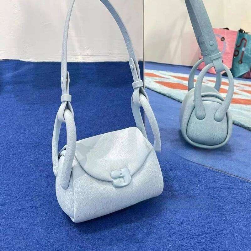 2025 Spring Summer Women New Piggy Pillow Bag Niche Design Everything Single Shoulder Crossbody Handbag Litchi PU Female Bags