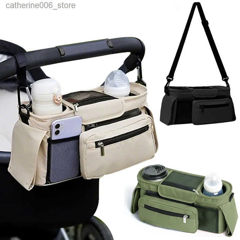 Baby Stroller Storage Large Capacity Travel Hanging Bag Mummy Bag Phone Bottle Holder Pram Diaper Bags Baby Stroller Accessories y250609XXNM