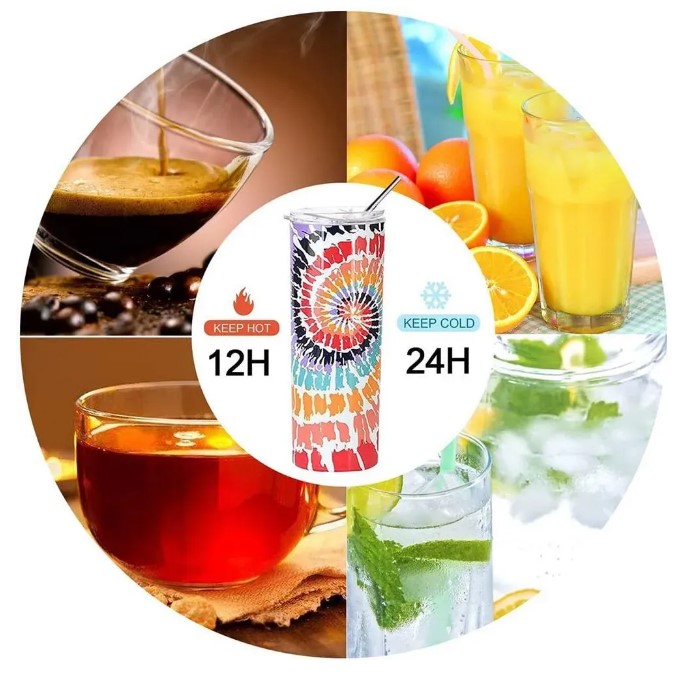 US Warehouse! 20oz Sublimation Straight Tumblers With Seal Lids & Metal Straws & Rubber Bottoms