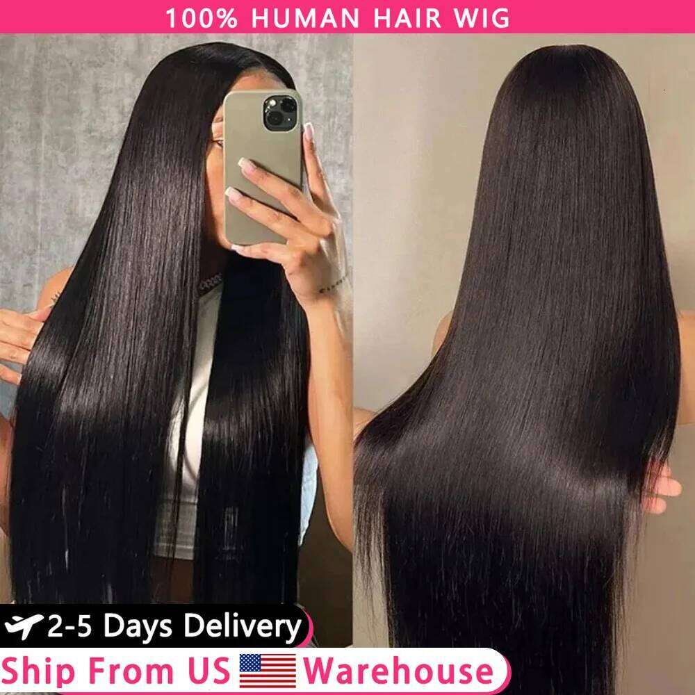 30 40 Inch 180 Density Frontal Wig For Black Women Brazilian Human Hair 13x6 Bone Straight HD Transparent Lace Front Wigs