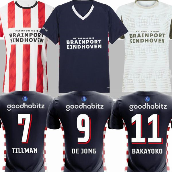 25 26 Eindhoven home Away Soccer Jerseys 2025 Hazard FABIO Sia Home Men It Football Shirts Kids Set TOP Adult Kits LANG 7 DEST 8 DE JONG 9 TILLMAN 10 BAKAYOKO 11 PEPI