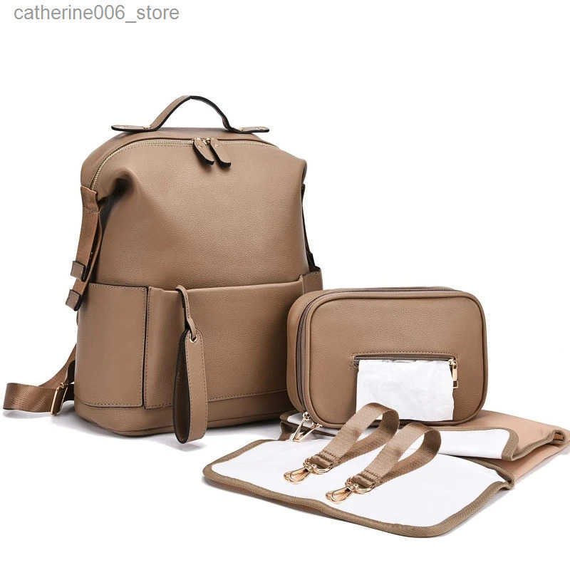 Multifunction Leather Diaper Bags Large Capacity Baby Bags for Baby Care Changing Bags for Mom Outdoor Travel Maternity Backpack y250609AOUC