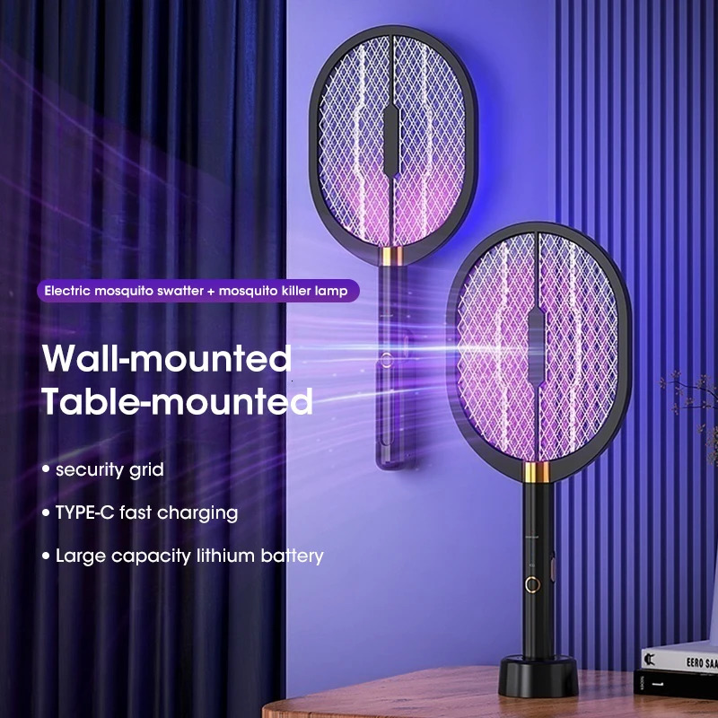 3000V Mosquito Killer Anti Mosquitoes Electric Usb Killer Racket Fly Swatter Electric Traps Flies Insect Repeller Home Mosquito 250606