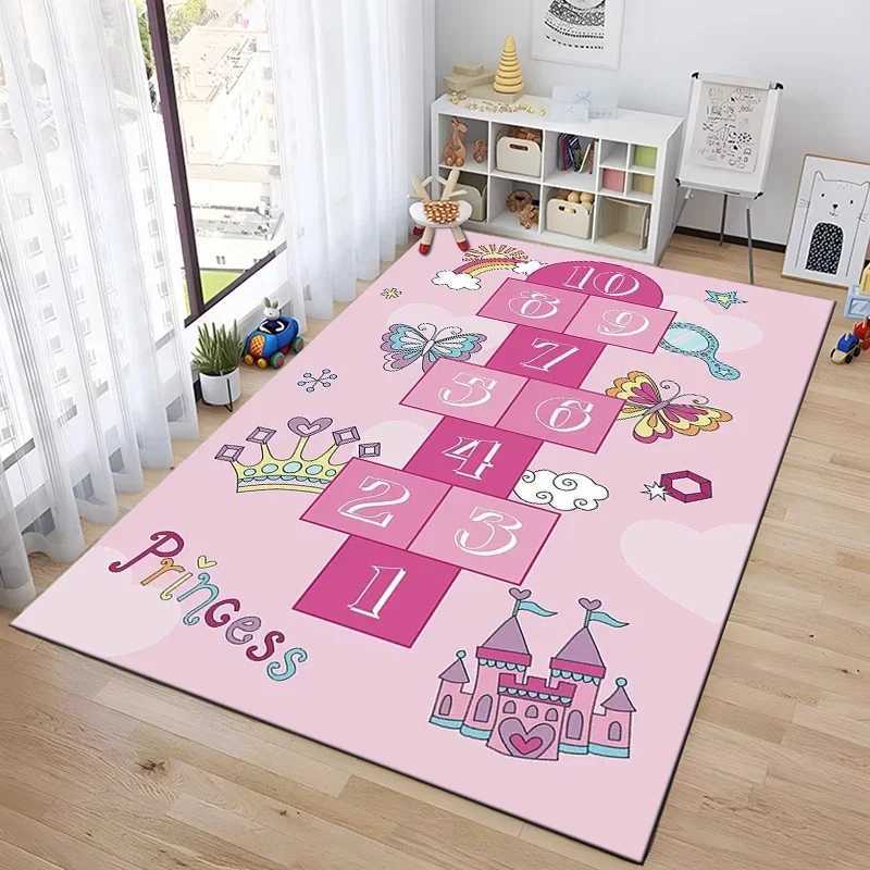 15 Sizes Hopscotch Indoor Cartoon Parent-child Game Decor Carpet Bedroom Bedside Childrens Number Game Room Decor Floor Mat y2506092GND