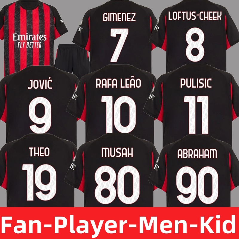 25/26 RAFA LEAO Fan Player version men kids football kits sets Maglia A C Home away 3rd PULISIC soccer jersey THEO Football shirt MORATA jersey