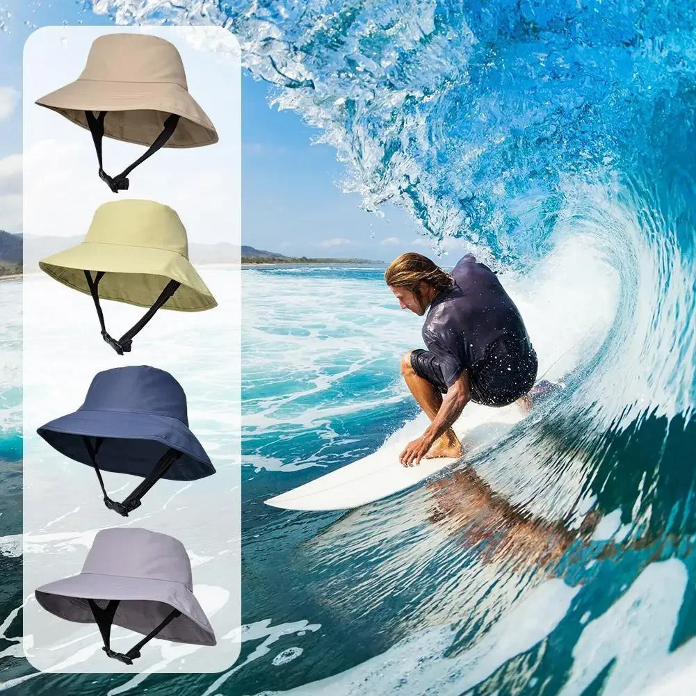 Sunscreen Surfing Cap Womens Mens Wind-proof And UV-proof Sun Hat Summer Light Breathable Outdoor Wide Brim Fisherman Hats 250606