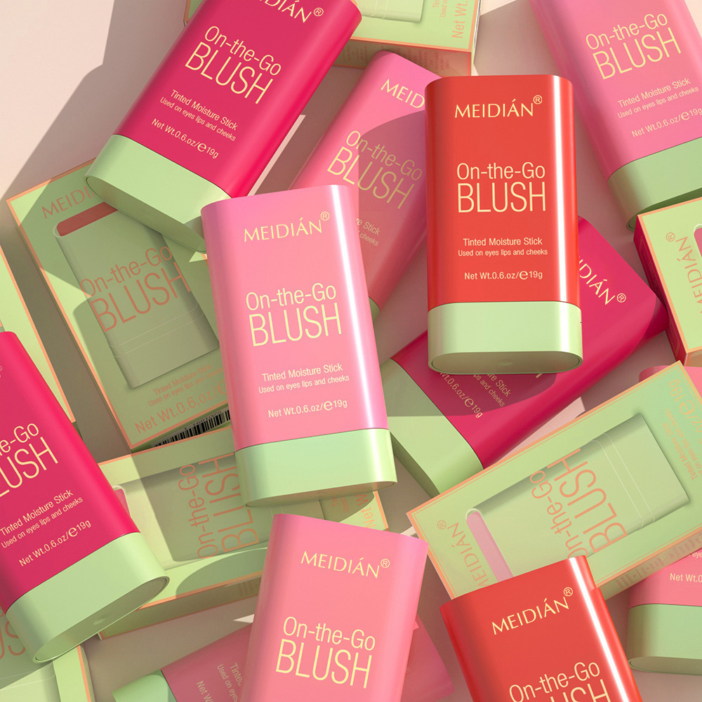 Waterproof 3-in-1 Blush Stick Functional Easy Color Rouge Blusher Cream High Color Rendering Blush Matte Contour Makeup 250121