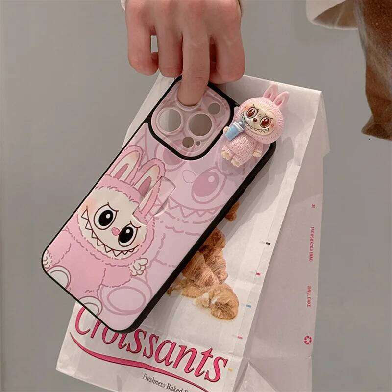 Cartoon 3d Labubu Doll For Iphone 11/12/13/14/15/16 Series All Inclusive Anti Drop Cute Fashion Phone Protection Case
