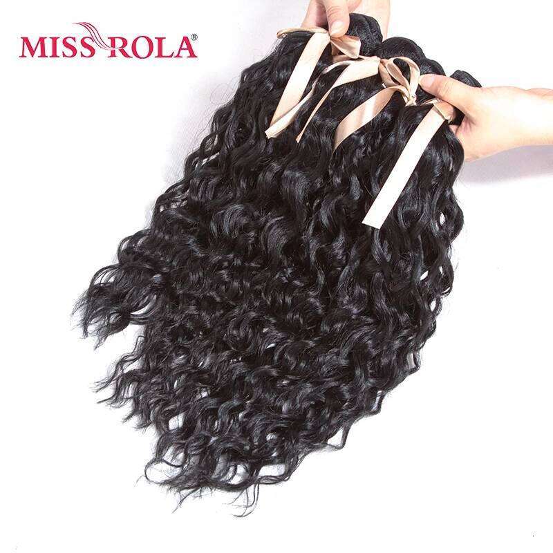 Miss Rola Synthetic Curly Weave 15-18inch 4pcs/Package 200g Kanekalon Hair Extensions 1# Black Bundles Deals for Women