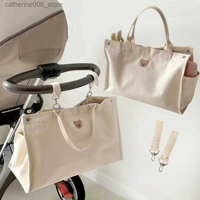 Korean Mommy Bag Bear Baby Stroller Storage Bag Newborn Diaper Organizer Pouch Babies Accessories Stroller Tote Bag Mom Handbags y250609CBOF