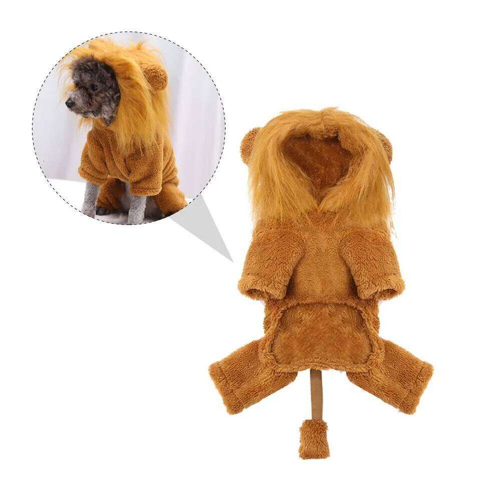 Lion Clothes Halloween Costume Dog Flannel Supplies Apparel Durable Practical Use Christmas Photo Pet Keeper