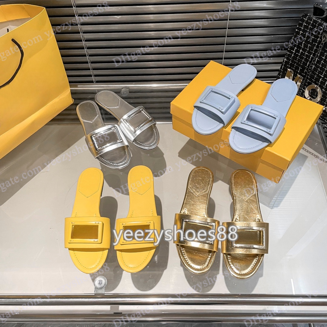 Designer Comfortable slippers Womens Designer Slippers slippers Alphabet sandals women wear fashion soft leather beach casual flat slippers