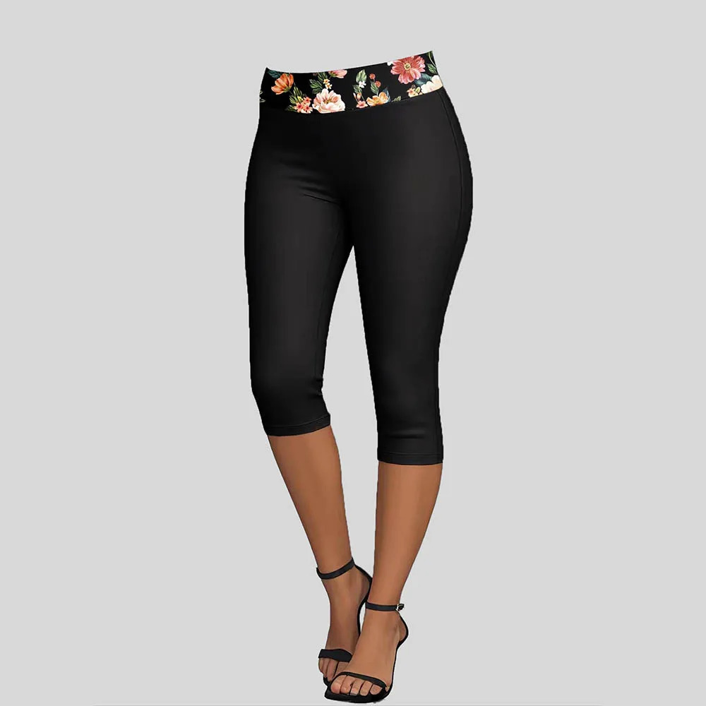 Floral Printed Casual Women Plus Size TwoPiece Set Knotted Ruched Vneck Sleeveless Summer Vest Tee And Slim Yoga 5Point Pants 250603