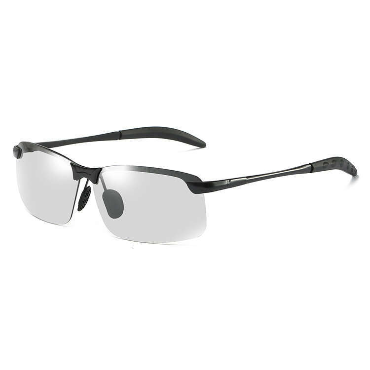 DHCollections Outdoor Fishing Men's Polarized Smart Light-Sensitive Metal Photochromic Driving Day and Night Dual-Use Sunglasses