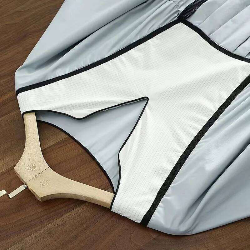 Bohemian Patchwork Dress Mid Length Shirt Skirt Ethnic Style Loose V-Neck Seaside Vacation Early Spring