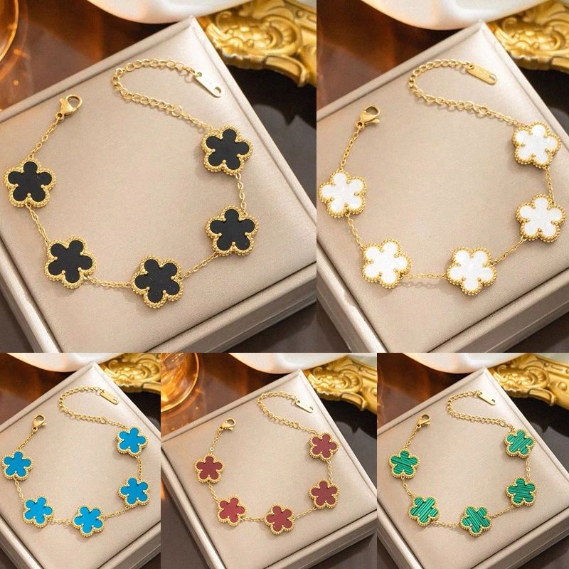 Four leaf clover bracelet designer bracelet women designer jewelry braceletes jewlery designer for women gold bracelet women love bracelet bangle 18K Gold Plated