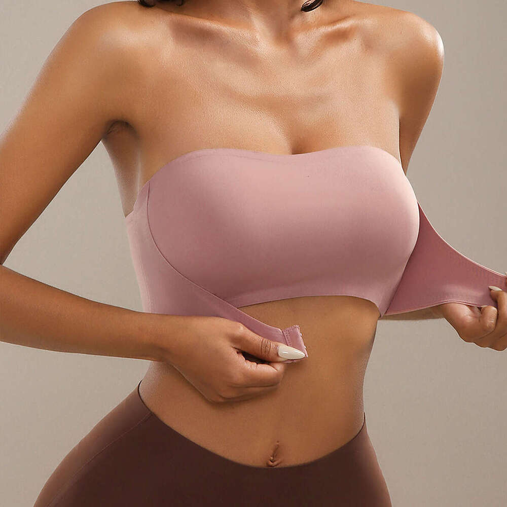 DHessentials TEMU Strapless Front Closure Push-Up Tube Top Women Seamless Wireless Bra