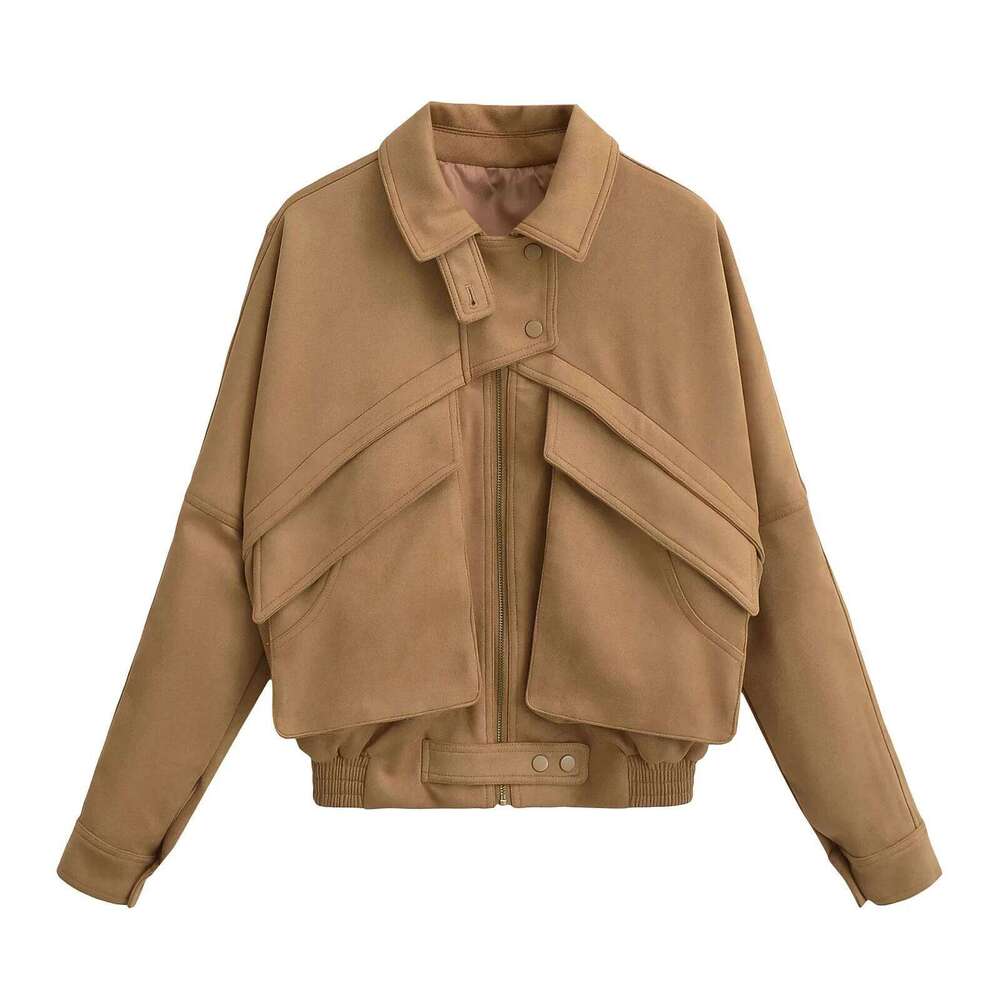 American Style Suede Short Jacket Women's Thickened Warm Loose Lapel Motorcycle Sexy Girl Coat Autumn Winter New Arrival