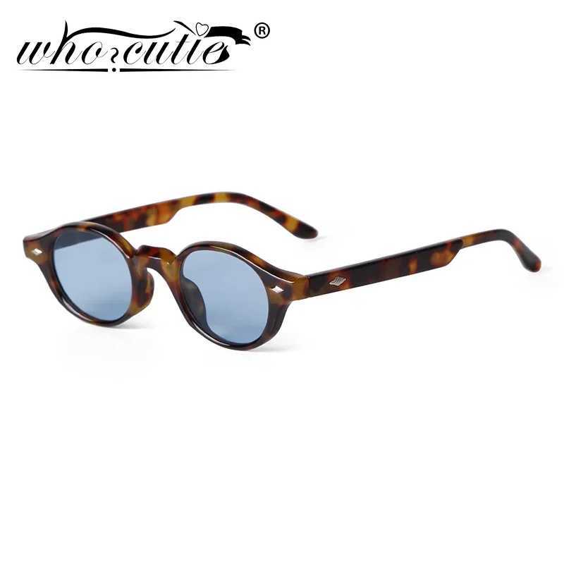 Retro Small Oval Sunglasses Women Brand Design Rivet Blue Tortoise Shell Sun Glasses Outdoor Men Shades Female UV Oculos De Sol M250609