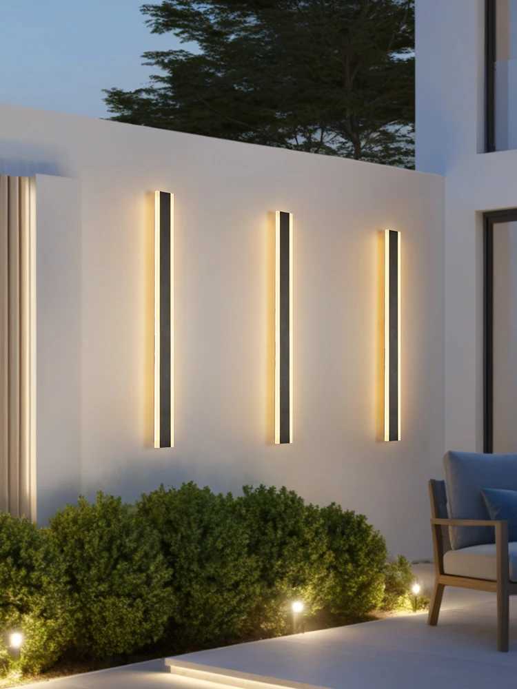 Wall Lamps Line Minimalist Light Long Strip Outdoor Waterproof Garden Decoration Villa Background Wall Garden Lights X250607