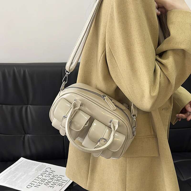 Vintage Bowling High Quality Female Boston Retro Solid Color Shoulder Cross Body Bag Large Capacity Women Handbag