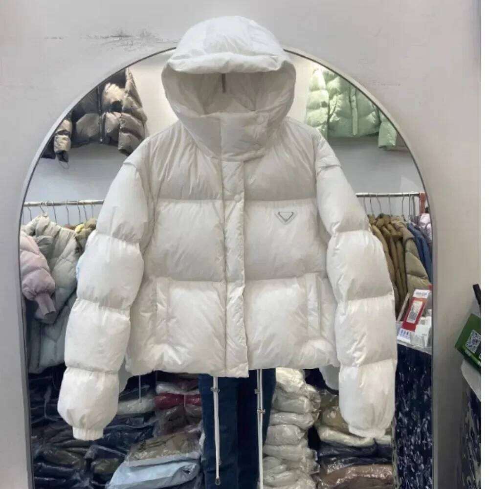 Detachable Double-sleeved Hooded Wave Loose Leisure Parka Coat Autumn and Winter New Women's Down Jacket