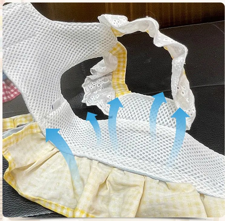 Cute Doll Puppy Dogs Harness And Leash Set Pink Yellow With Denim Apparel Skirt Pet Dresses Collar Chihuahua XS XL Pug 250609